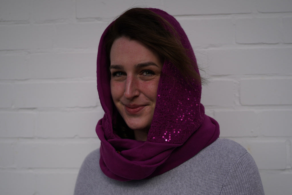 Sturmschal Lila Pailletten